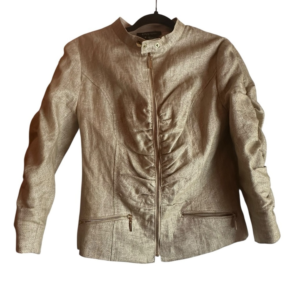 Etcetera Elegant Cream with gold accents Jacket size 8